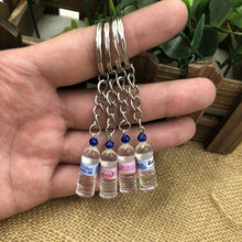 Load image into Gallery viewer, 2018 New Women/Men's Fashion Handmade Resin Mineral water bottles Wine Bottle Key Chains Key Rings Alloy Charms Gifts  Wholesale