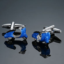 Load image into Gallery viewer, Men's French shirts cufflinks wholesale environmental protection enamel  baking polishing Blue crystal pattern cufflinks