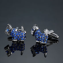 Load image into Gallery viewer, Men's French shirts cufflinks wholesale environmental protection enamel  baking polishing Blue crystal pattern cufflinks
