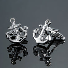 Load image into Gallery viewer, Brand new Fashion design men's French shirt Cufflinks button gold silver anchor rudder pistol bullet aircraft modeling Cufflinks