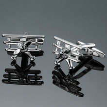 Load image into Gallery viewer, Brand new Fashion design men's French shirt Cufflinks button gold silver anchor rudder pistol bullet aircraft modeling Cufflinks